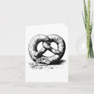 Black Print Plain Sketchy Pretzel Card