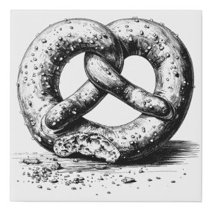 Black Print Plain Sketchy Pretzel Faux Canvas