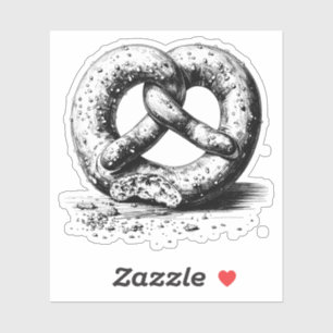 Black Print Plain Sketchy Pretzel Sticker
