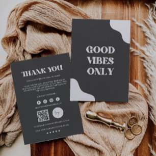 Black Printable Thank You Card, Business Card