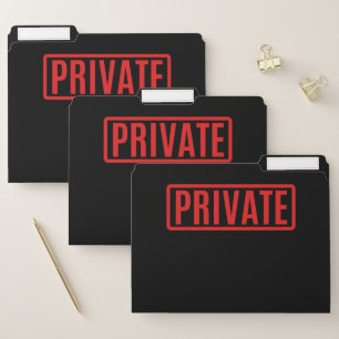 Black Private File Folder
