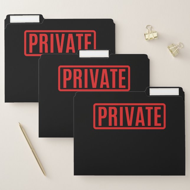 Black Private File Folder (Set)