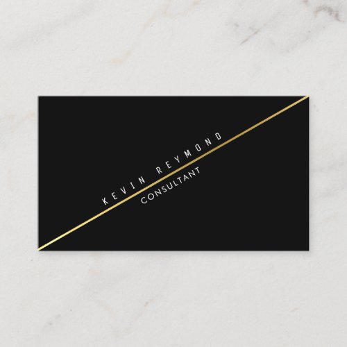 black pro business card with diagonal gold line