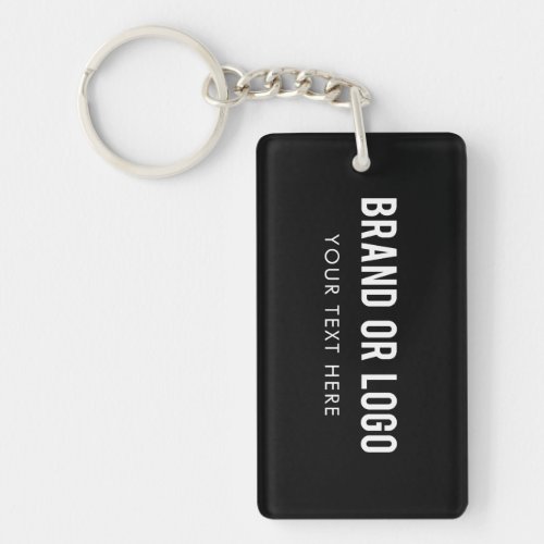 Black Professional Business Company Logo Black Keychain