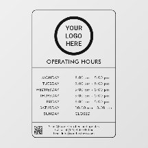 Black Professional Business Logo Operating Hours 