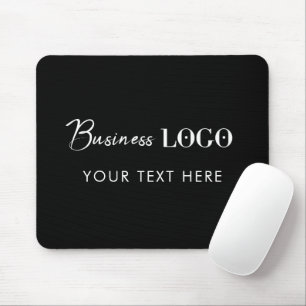 Black Professional Company Business Logo & Text Mouse Pad