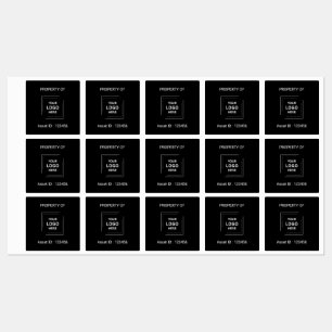 Black Professional Custom Asset ID Business Logo Labels