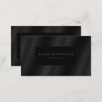 Black Professional Elegant Modern Attorney At Law Business Card by CardStyle at Zazzle