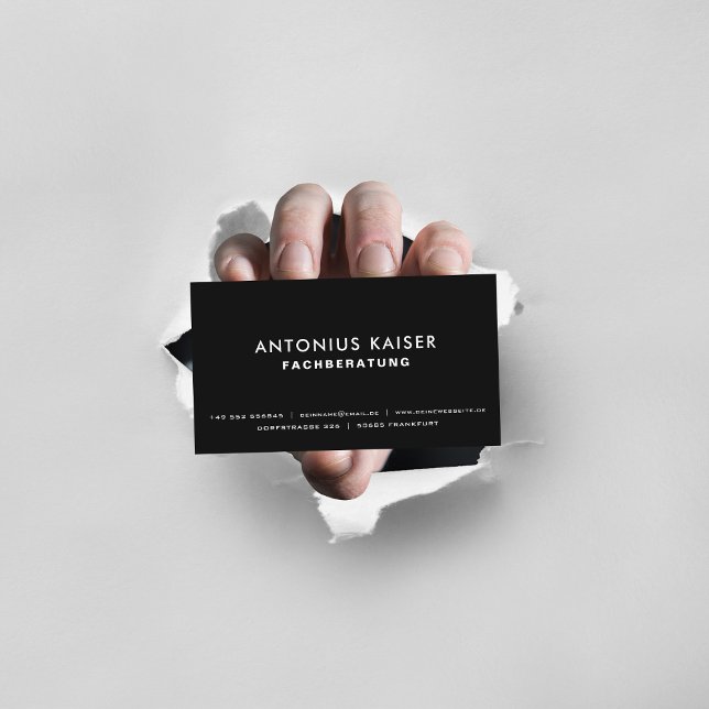 Black professional, elegant, modern business card (Creator Uploaded)