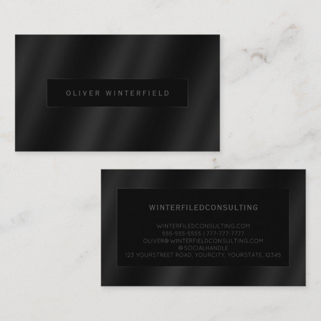 Black professional elegant modern gradient business card (Front/Back)