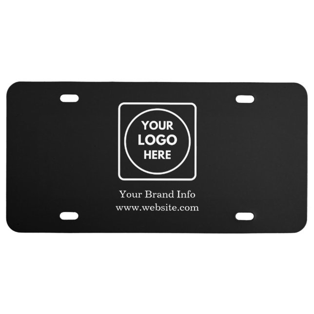 Black Professional License Plate | Custom Business (Front)