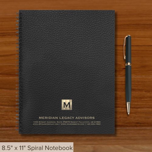 Black Professional Luxury Initial Logo Notebook