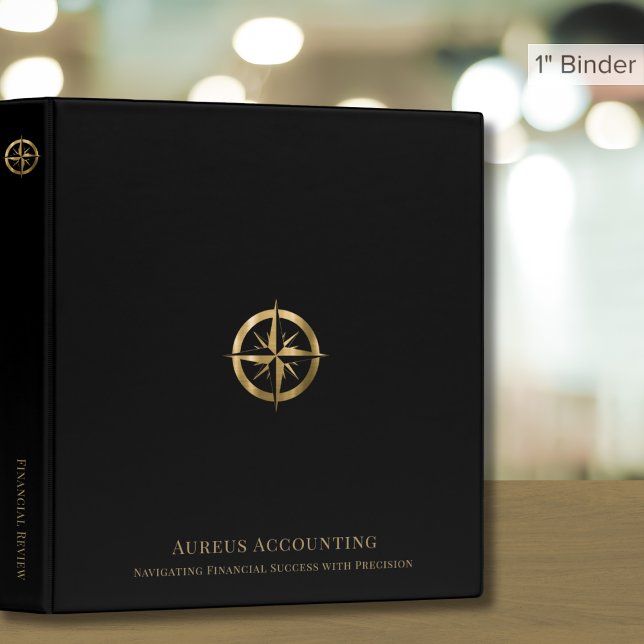 Black Professional Luxury Logo 3 Ring Binder (Creator Uploaded)