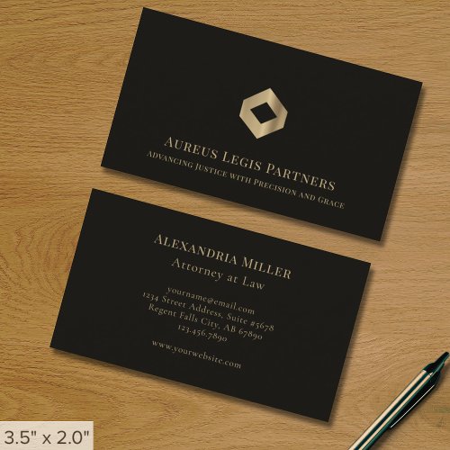 Black Professional Luxury Logo Business Card