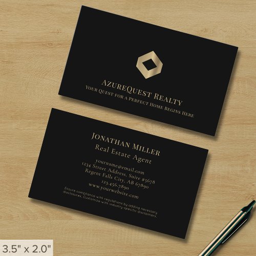 Black Professional Luxury Logo Business Card