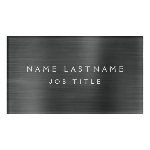 Black Professional Metallic Foil Modern Business Name Tag