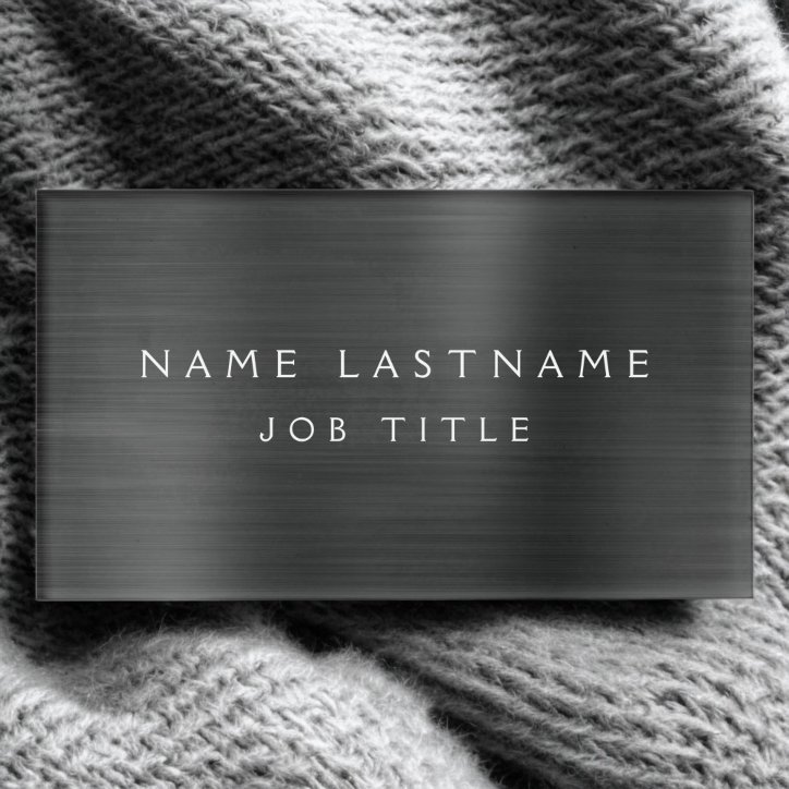Black Professional Metallic Foil Modern Business Name Tag