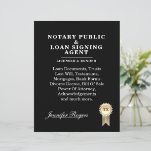 Black professional minimalist notary flyer