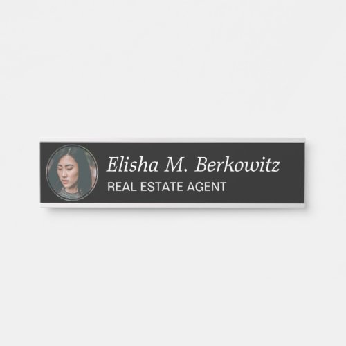 Black Professional Office Photo Desk Name Plate