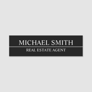 Black Professional Personalized Name Tag