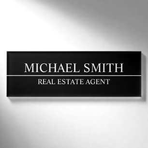 Black Professional Personalized Name Tag