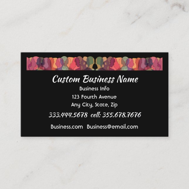 Black Professional Personnel Mgr, HR Mgr,  Business Card (Front)