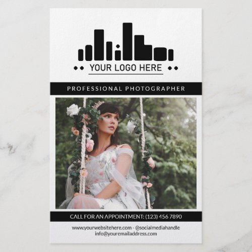 Black Professional Photographer Logo Big Photo Flyer