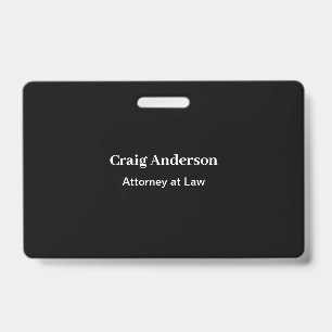 Black Professional Plain Modern Elegant Badge
