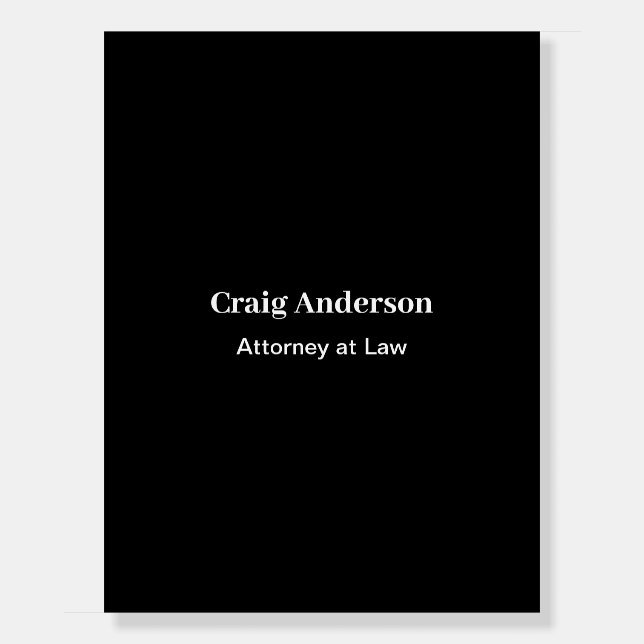 Black Professional Plain Modern Elegant Foam Board (Front)