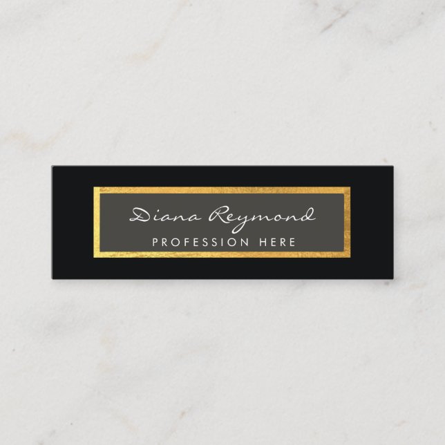 black professional profile card with gold border (Front)