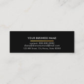 black professional profile card with gold border (Back)