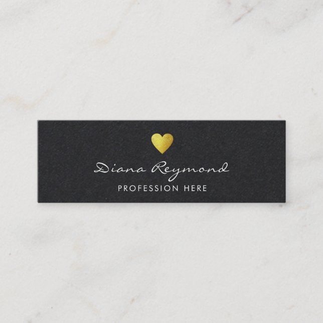 black professional profile card with gold heart (Front)