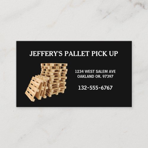 Black Professional Wood Pallet Crate Business Card