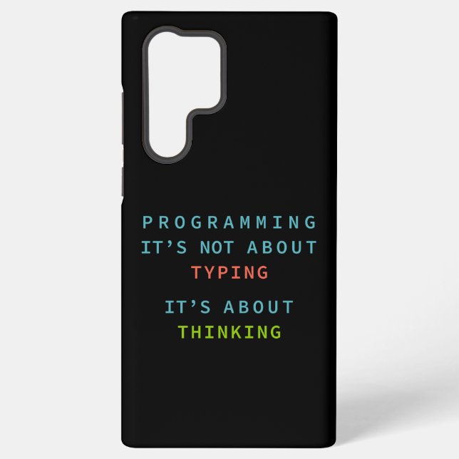 Black Programming Thinking Logic Code Samsung Galaxy Case (Back)