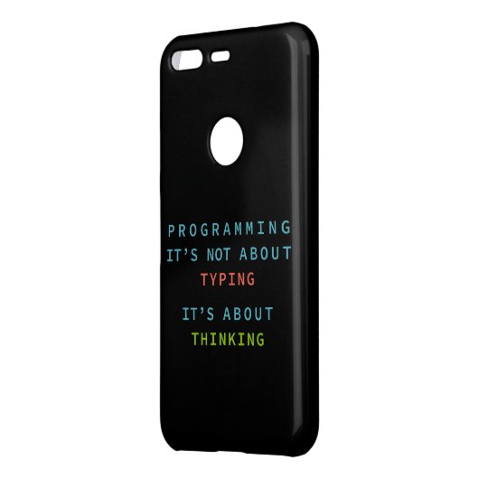 Black Programming Thinking Logic Code Uncommon Google Pixel Case (Back/Left)