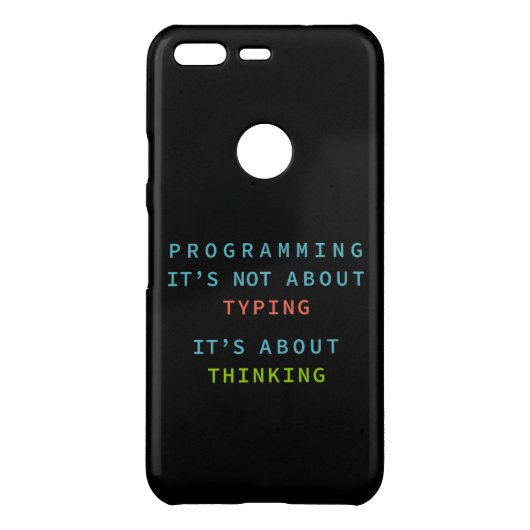 Black Programming Thinking Logic Code Uncommon Google Pixel Case (Back)