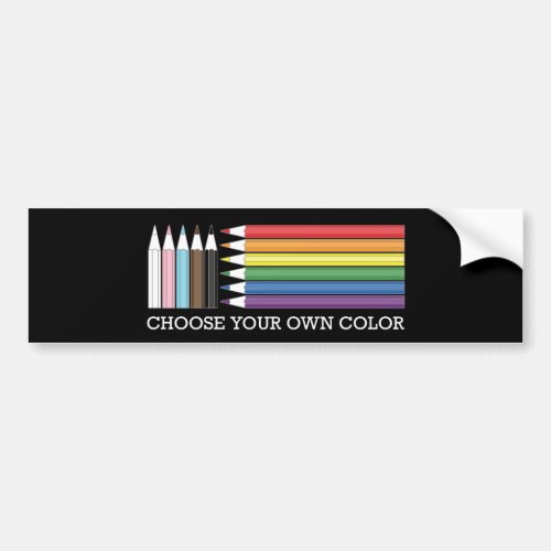 Black Progress Pride Flag Rainbow Pencils LGBTQ Bumper Sticker