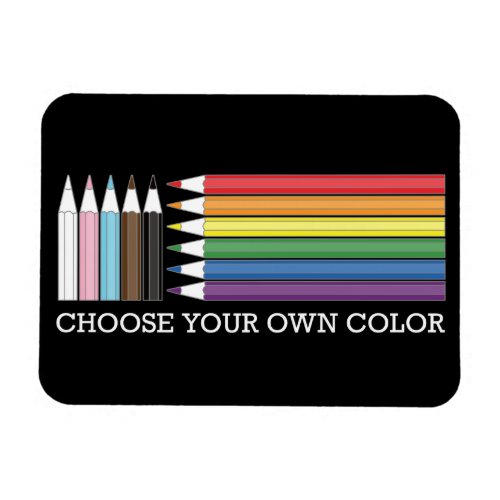 Black Progress Pride Flag Rainbow Pencils LGBTQ Magnet