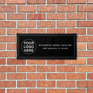 Black Promotional Banner – Custom Logo and Text  Pennant