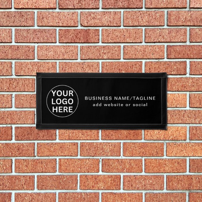 Black Promotional Banner – Custom Logo and Text  Pennant (Insitu 1)