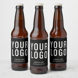 Black Promotional Business Logo Beer Bottle Labels