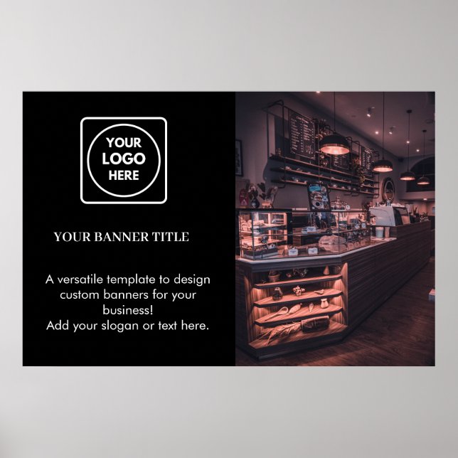 Black Promotional Poster | Custom Business Logo  (Front)