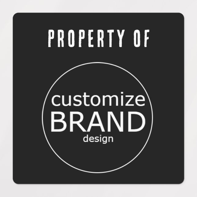 Black Property Of Company Business Logo  Labels (Design 1)