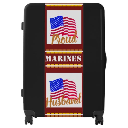 Black _ Proud Marines Husband Luggage