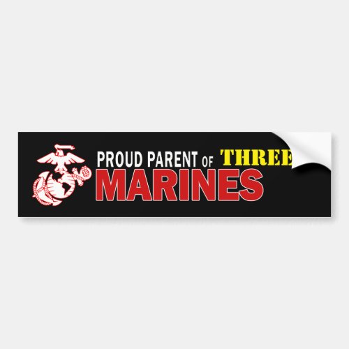 Black Proud Parent Multiple Marines Bumper Sticker