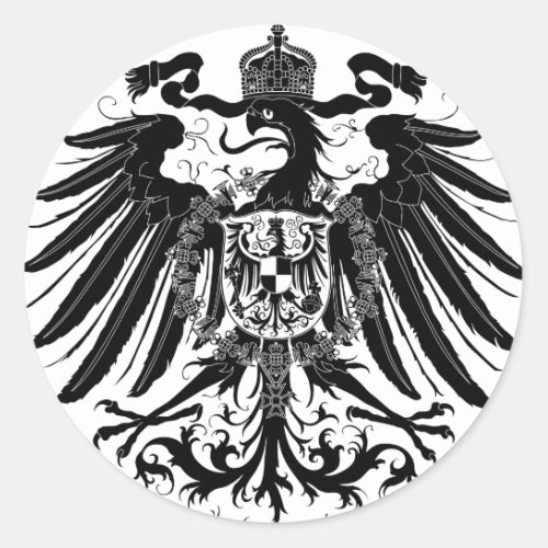 Black Prussian Eagle Classic Round Sticker