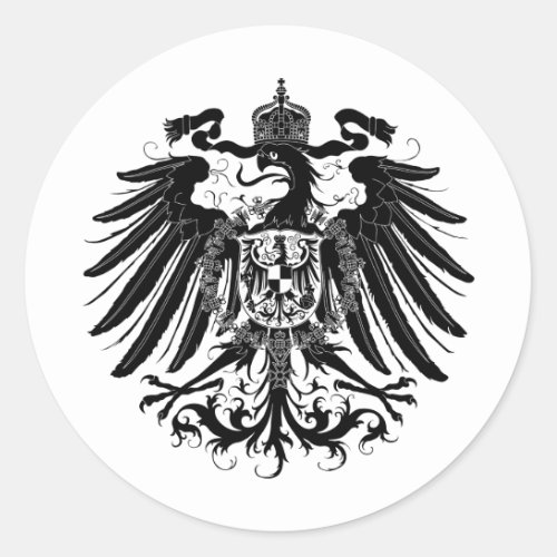 Black Prussian Eagle Classic Round Sticker