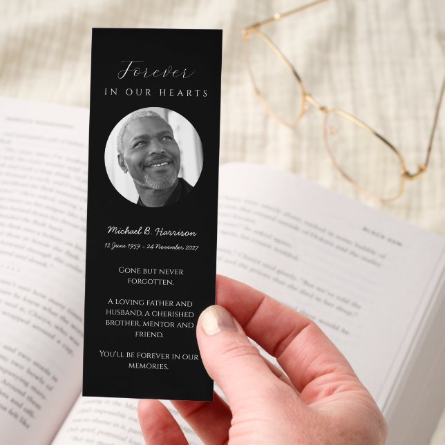 Black Psalm 23 Funeral Prayer Card Bookmark (Hand)