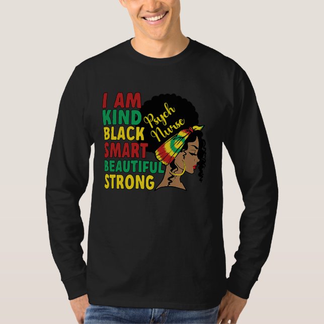 Black Psych Nurse African American Psychiatric Nur T-Shirt (Front)