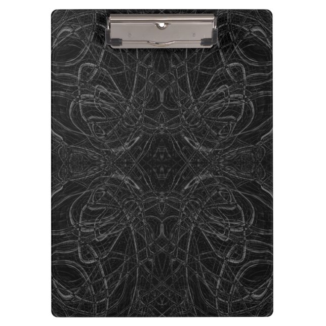 Black psychedelic pattern clipboard (Front)